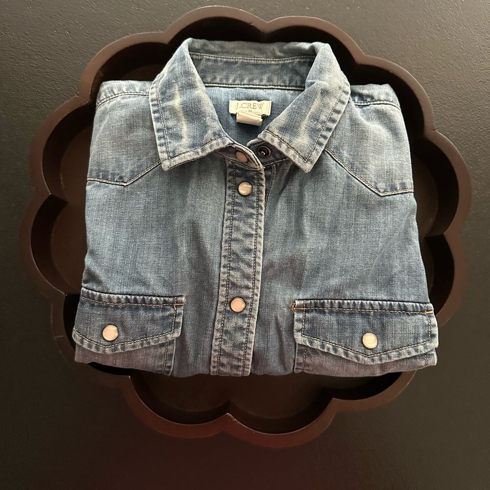 J. Crew Medium Blue Denim Button-Front Shirt